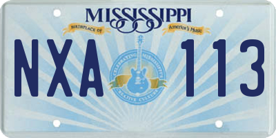 MS license plate NXA113