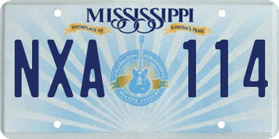 MS license plate NXA114