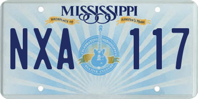 MS license plate NXA117