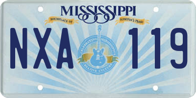 MS license plate NXA119