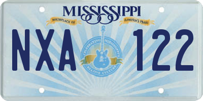 MS license plate NXA122