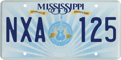 MS license plate NXA125
