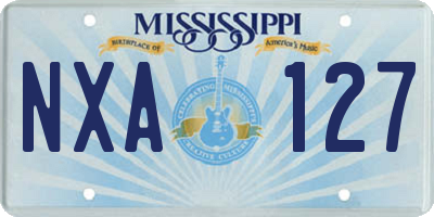 MS license plate NXA127