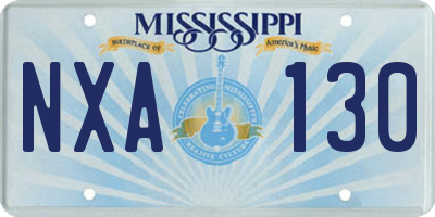 MS license plate NXA130