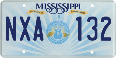 MS license plate NXA132