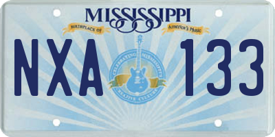MS license plate NXA133
