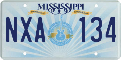 MS license plate NXA134