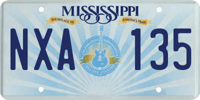 MS license plate NXA135