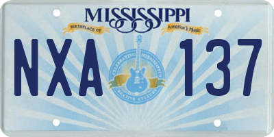 MS license plate NXA137