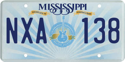 MS license plate NXA138