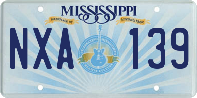 MS license plate NXA139