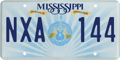 MS license plate NXA144