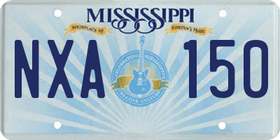 MS license plate NXA150
