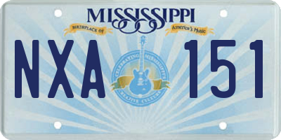 MS license plate NXA151