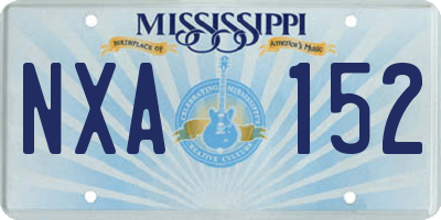 MS license plate NXA152