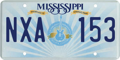 MS license plate NXA153