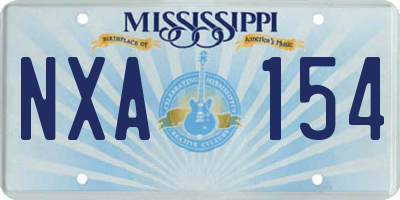MS license plate NXA154