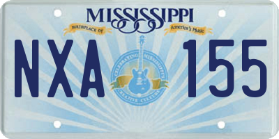 MS license plate NXA155