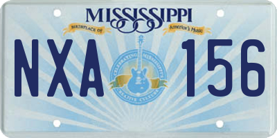 MS license plate NXA156