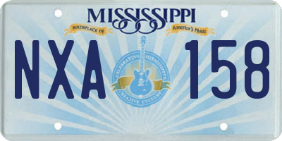 MS license plate NXA158