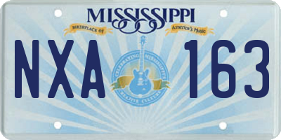 MS license plate NXA163