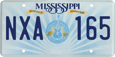 MS license plate NXA165