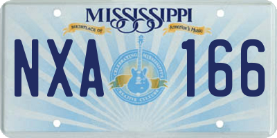 MS license plate NXA166