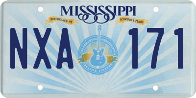 MS license plate NXA171