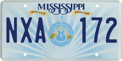 MS license plate NXA172