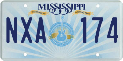 MS license plate NXA174