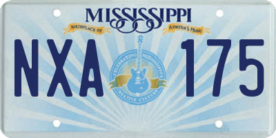 MS license plate NXA175