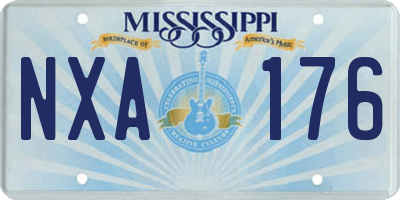 MS license plate NXA176
