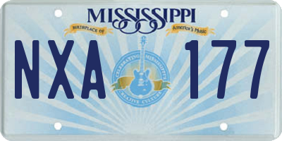 MS license plate NXA177