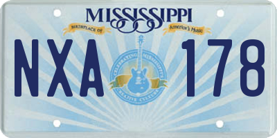 MS license plate NXA178