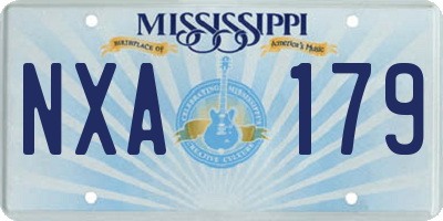 MS license plate NXA179