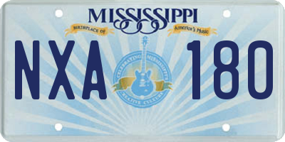 MS license plate NXA180