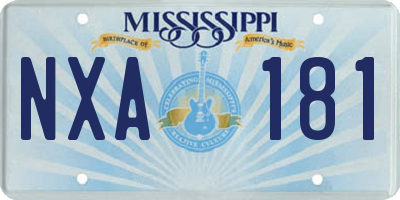 MS license plate NXA181