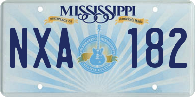 MS license plate NXA182