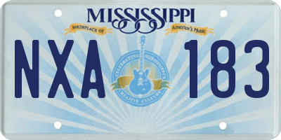 MS license plate NXA183