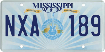 MS license plate NXA189