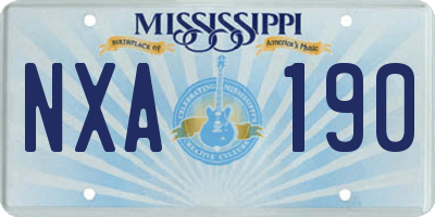 MS license plate NXA190