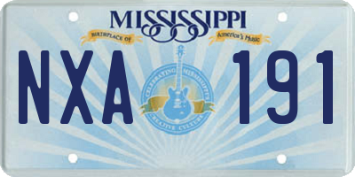MS license plate NXA191