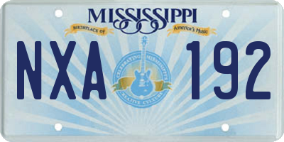 MS license plate NXA192