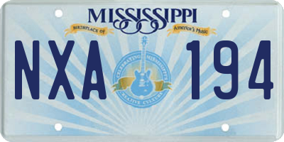 MS license plate NXA194