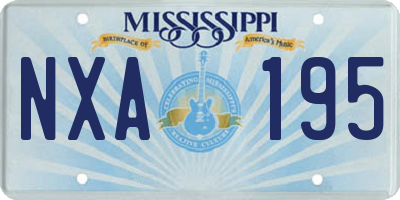 MS license plate NXA195