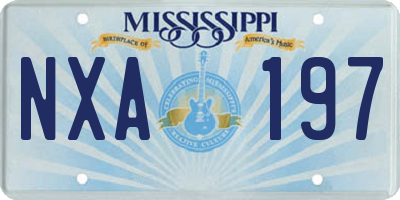 MS license plate NXA197