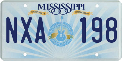 MS license plate NXA198