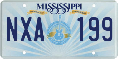 MS license plate NXA199