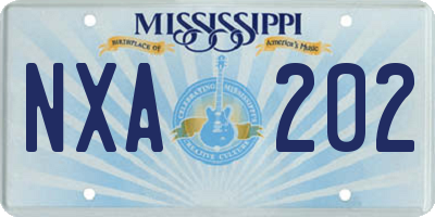 MS license plate NXA202