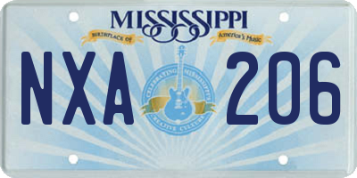 MS license plate NXA206